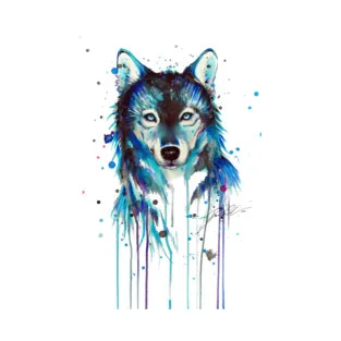 Colorful Wolf Art